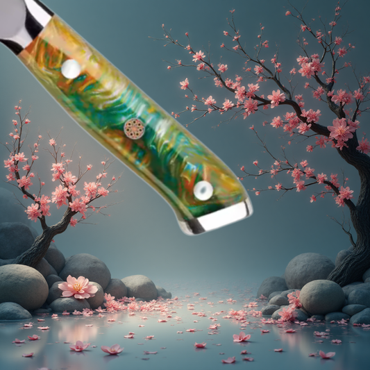 Coffret de 3 Couteaux de Cuisine Professionnels – Édition Kurohana Orange /Emeraude