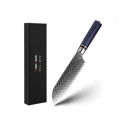 Couteau de Cuisine Japonais - Santoku - Edition Aomi Bleu Marine