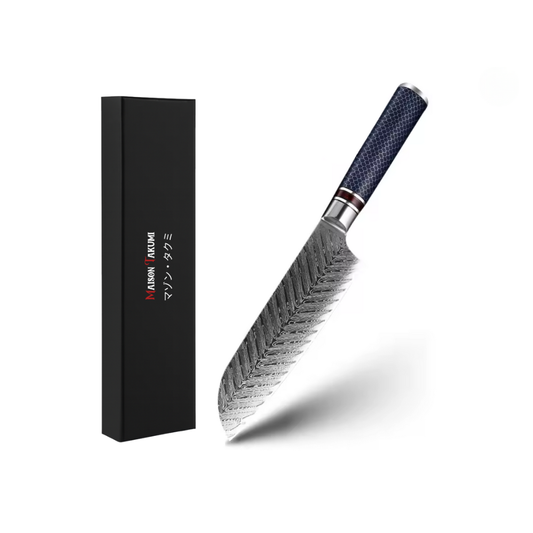 Couteau de Cuisine Japonais - Santoku - Edition Aomi Bleu Marine