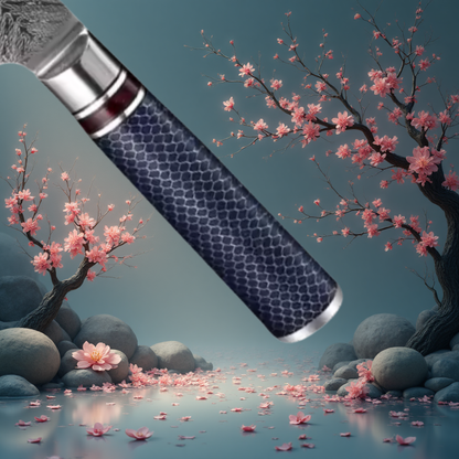 Couteau de Cuisine Japonais - Santoku - Edition Aomi Bleu Marine