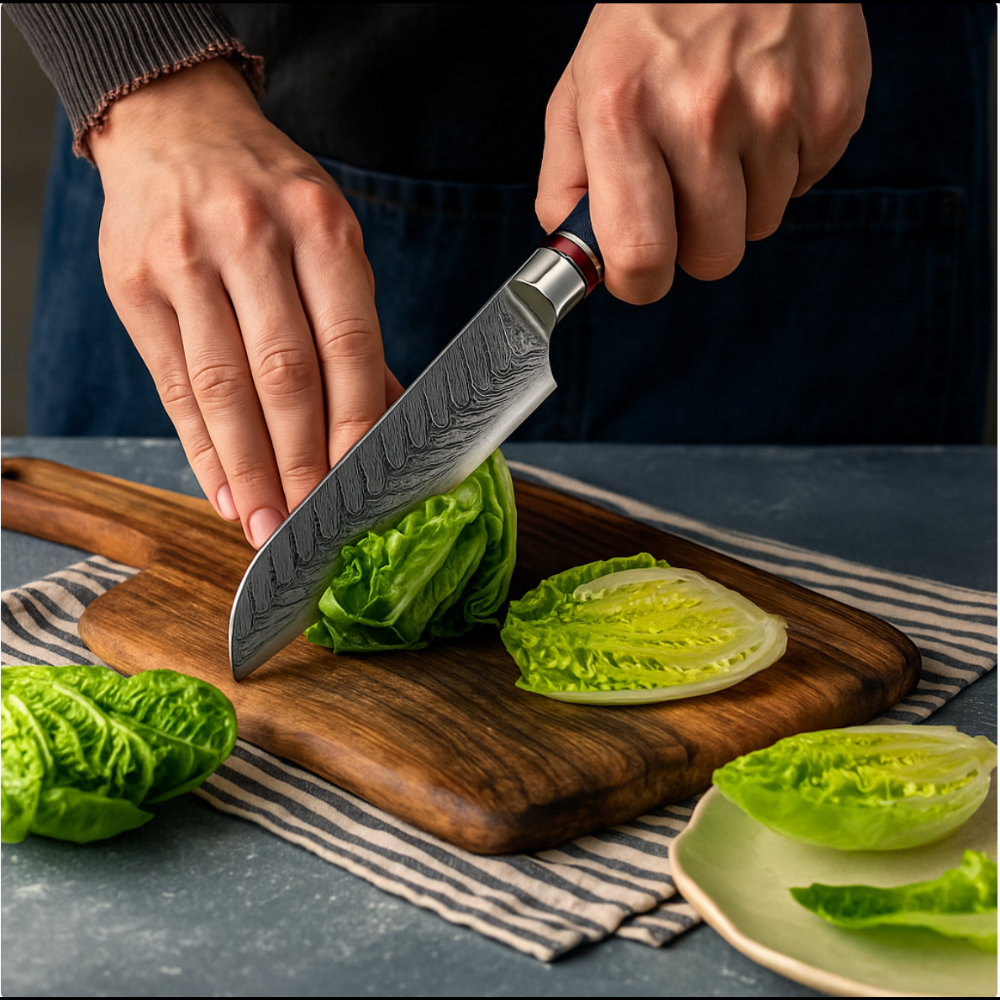 Couteau de Cuisine Japonais - Santoku - Edition Aomi Bleu Marine
