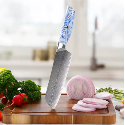 Couteau de Cuisine Japonais - Santoku - Edition Tenshi Bleu