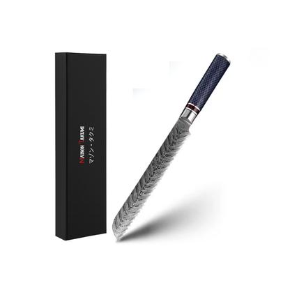 Couteau de Cuisine Japonais - Couteau A Pain - Edition Aomi Bleu Marine