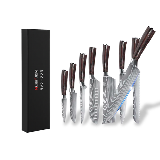 Coffret de 8 Couteaux de Cuisine Professionnels – Edition Yama
