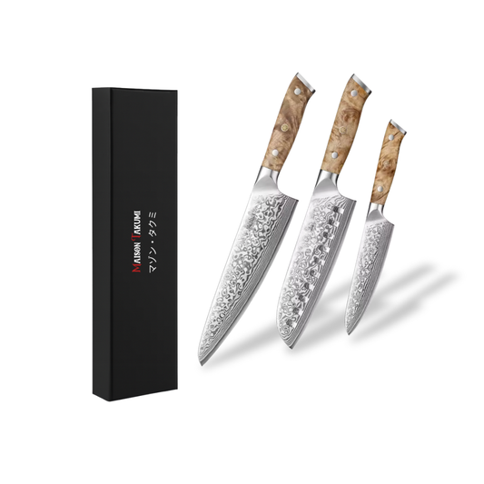 Coffret de 3 Couteaux de Cuisine Professionnels – Édition kodama