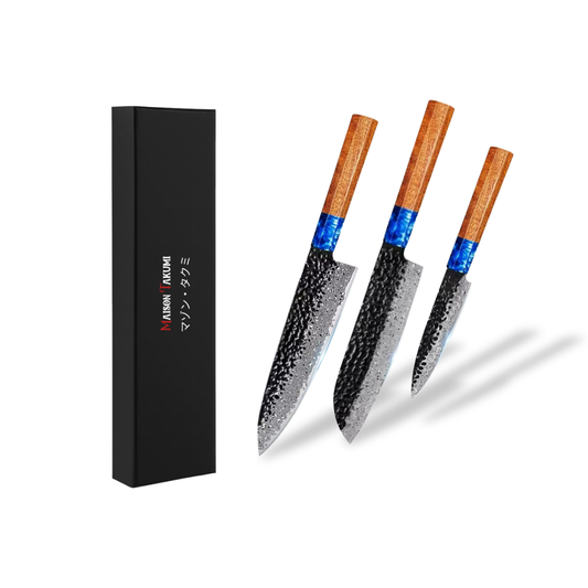 Coffret de 3 Couteaux de Cuisine Professionnels –  Édition Aoki