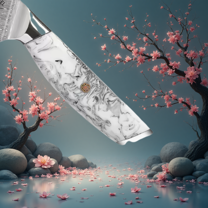 Couteau De Cuisine Japonais - Couteau De Chef - Edition Tenshi Blanc
