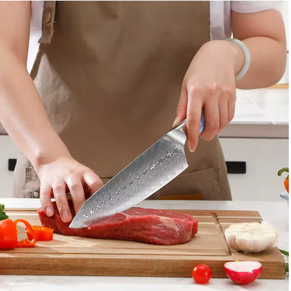 Couteau de Cuisine Japonais - Couteau De Chef - Edition Tenshi Bleu